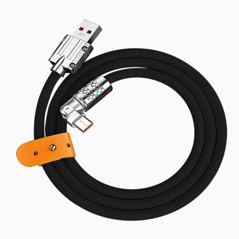 1m 2m 180 Degree Rotating Elbow USB to Type c 120w 6A Fast Charge Cable USB C Data Cable For Xiaomi Mobile Phone Charger Cable Oasis Select