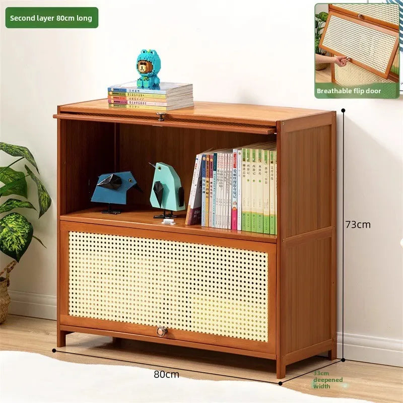 table Bookcase with door Household children's corner Bookshelf Internet celebrity American TV Wall narrow cabinet display shelf Oasis Select 2nd floor 80