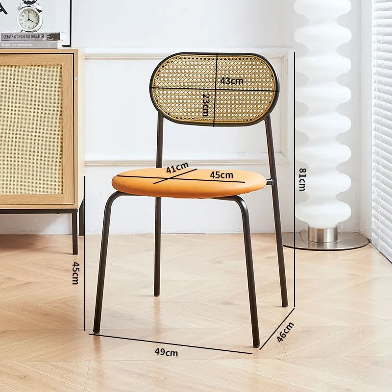 Household rattan dining chair B & B Hotel Cafe Rattan chair Internet celebrity back chair Milk tea shop Leisure rattan chair Oasis Select
