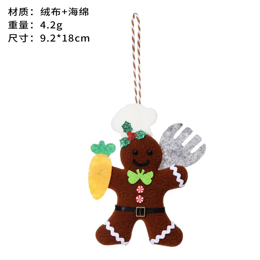 Plush Gingerbread Man Christmas Ornament Pendant | Chef
