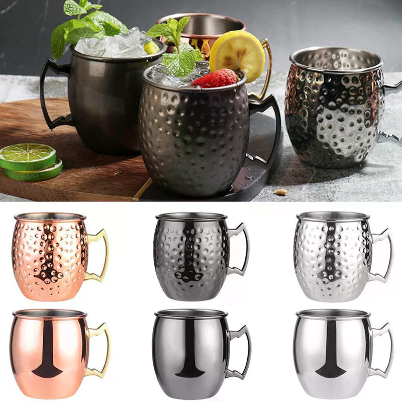 Hammered Stainless Steel Moscow Mule Mug 530ml | Bar Drinkware