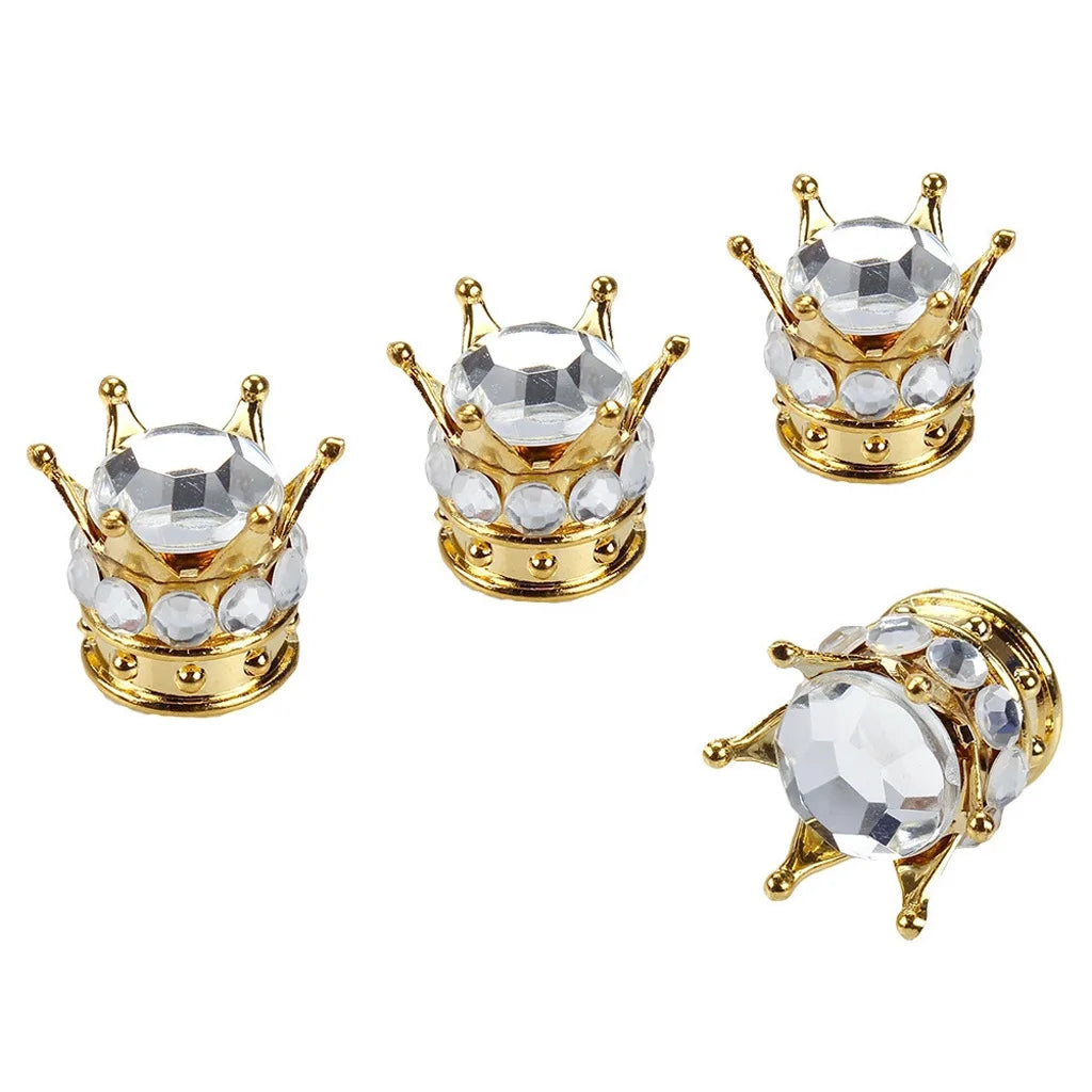 Car tire modification accessories Crown valve cap Diamond valve core cap Inlaid diamond valve cap Car supplies Oasis Select 4pcs 5