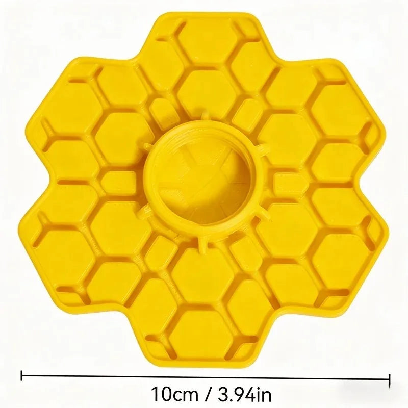 Bee Water Feeder with Perch Safe Honeybee Drinking Station Honeycomb Tray Practical Beekeeping Supplies for Garden Patio Oasis Select Yellow