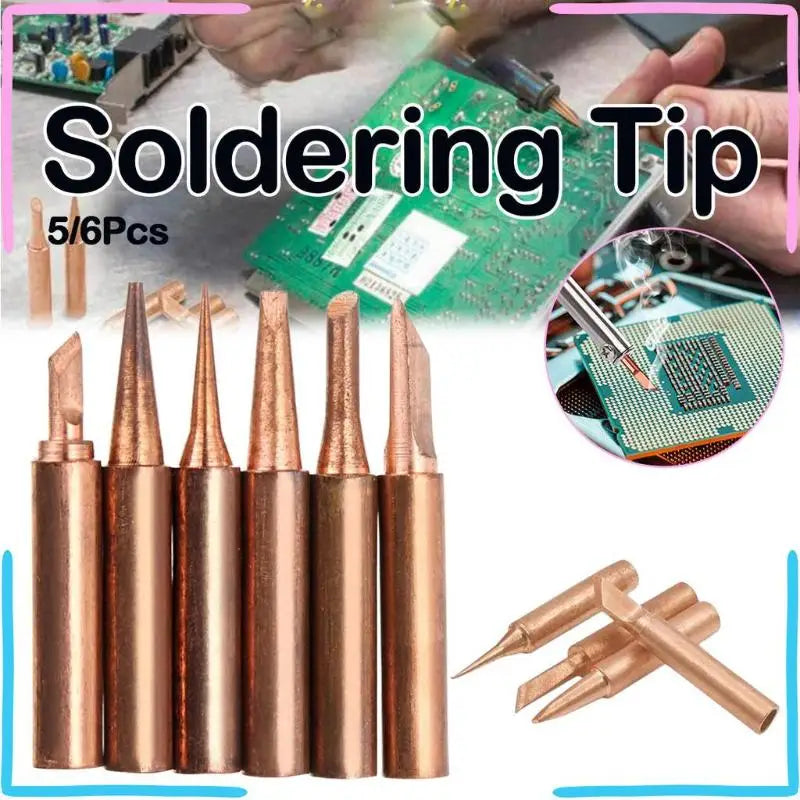 900M T Soldering Tip Pure Copper Replacement Accessory Fit for 936 937 938 Soldering Station Electronic Repair Use Oasis Select