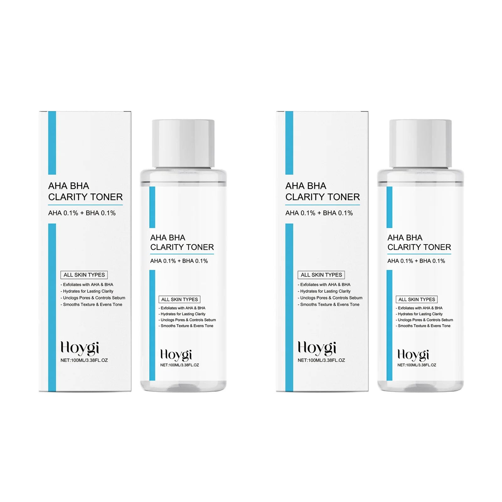 AHA BHA Toner Gentle Exfoliating Toner for Oily Skin Pore Refining Soothing Hydrating Facial Essence Daily Oil Control Skincare Oasis Select 2 x 100ml Boxed