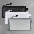 Mesh Pencil Case 3 Pack Large Capacity Fits Pens Rulers Erasers Nylon Zip Storage Bag for School Student Supplies Oasis Select 3pcs set