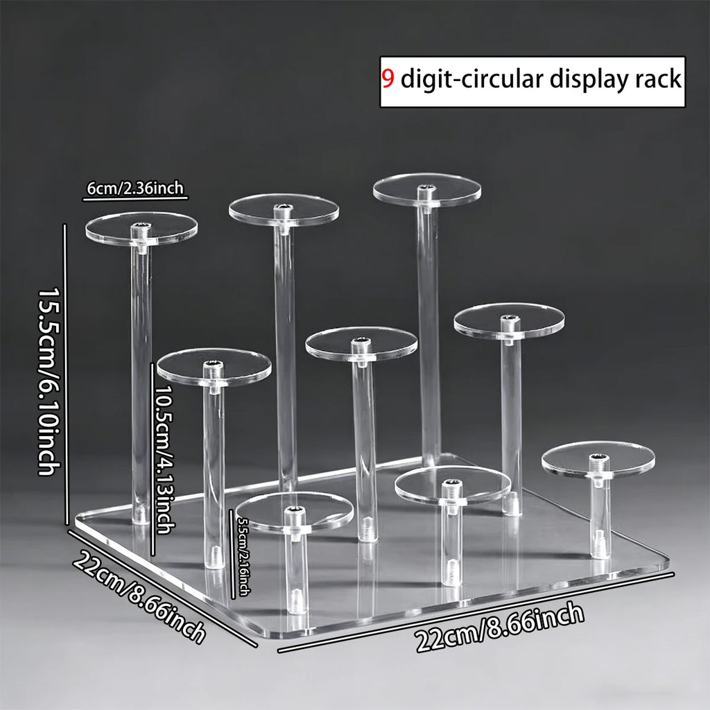 1pc transparent acrylic jewelry display rack bracelet/watch/perfume transparent elevated rack jewelry and cosmetics storage rack Oasis Select 9digit-Transparent