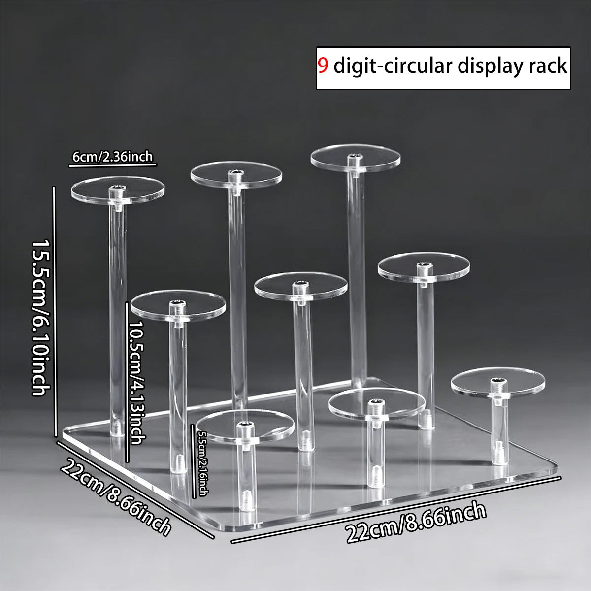 1pc transparent acrylic jewelry display rack bracelet/watch/perfume transparent elevated rack jewelry and cosmetics storage rack Oasis Select 9digit-Transparent