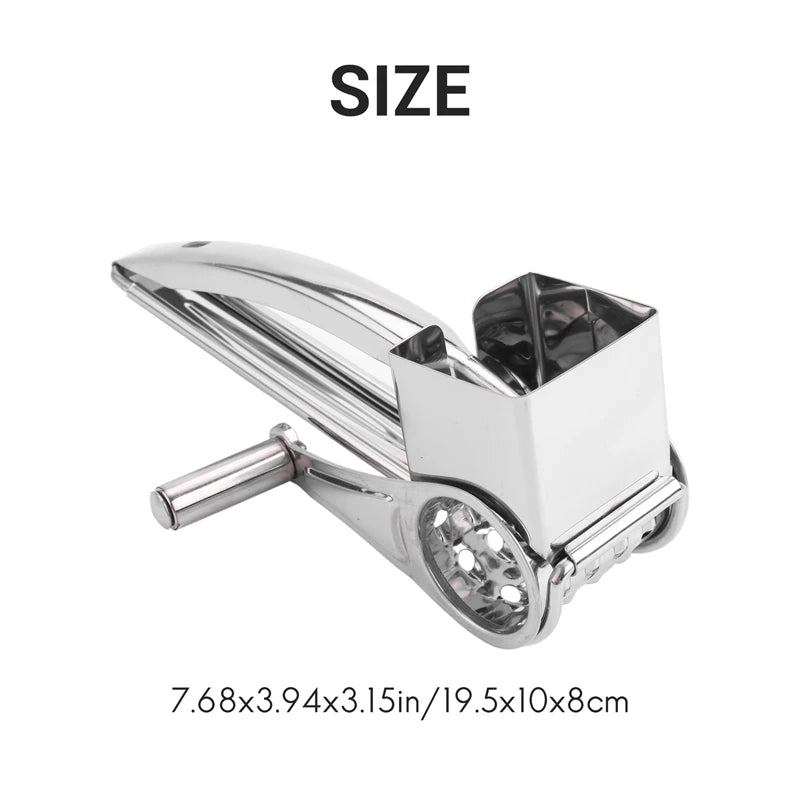 Rotary Cheese Grater Vegetable Slicer Shredder And Grinder With 4 Interchangeable Stainless Steel Grums Oasis Select