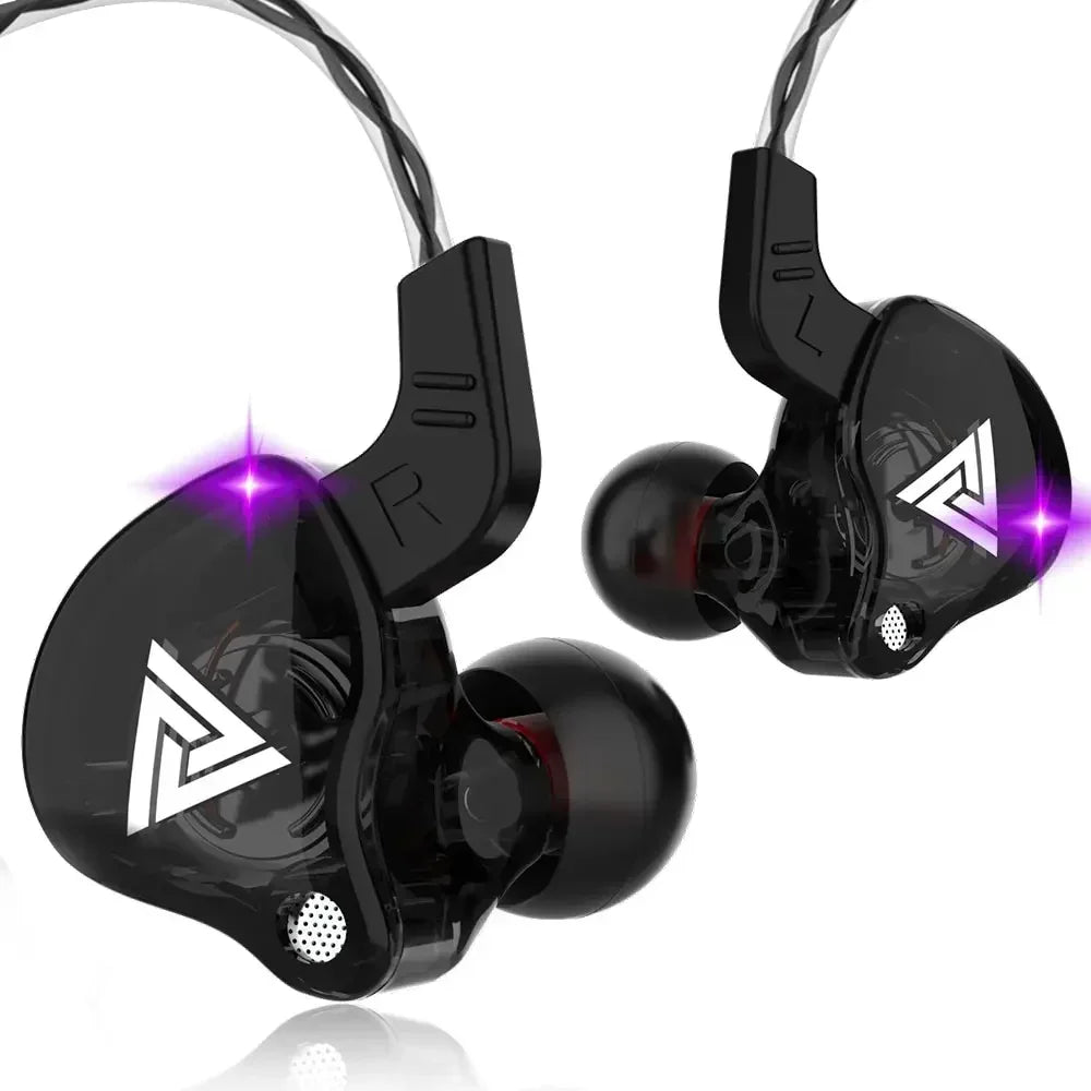 New Sport Headset with Microphone 3.5mm Wired Headphones QKZ AK6 In Ear Earphone for iPhone In Ear Mic Stereo Race Headset Oasis Select AK6 Black