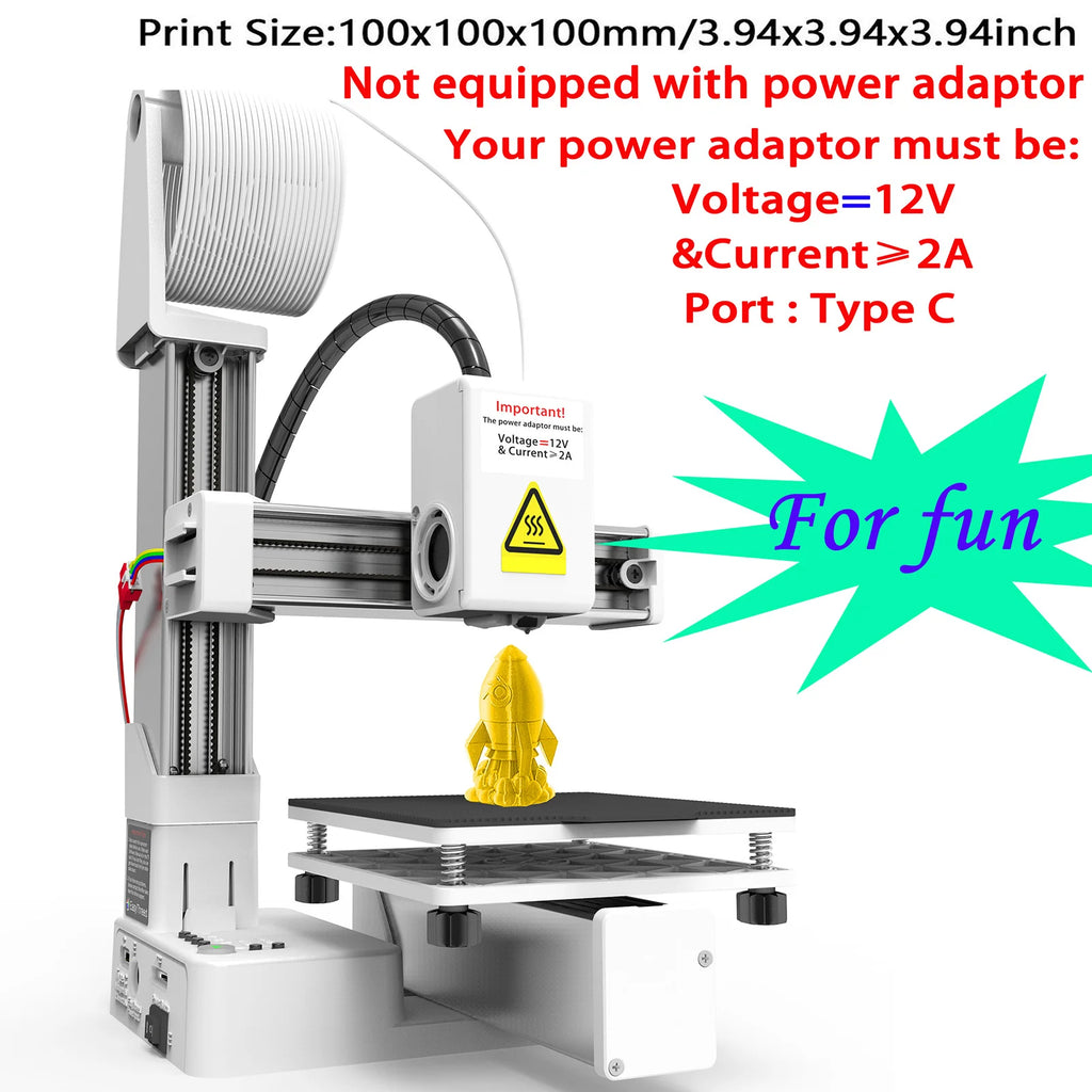 EasyThreed K10 Mini 3D Printer 100x100x100mm Build Size with One-Key Printing & Removable Platform, Ideal for Beginners & Kids Oasis Select