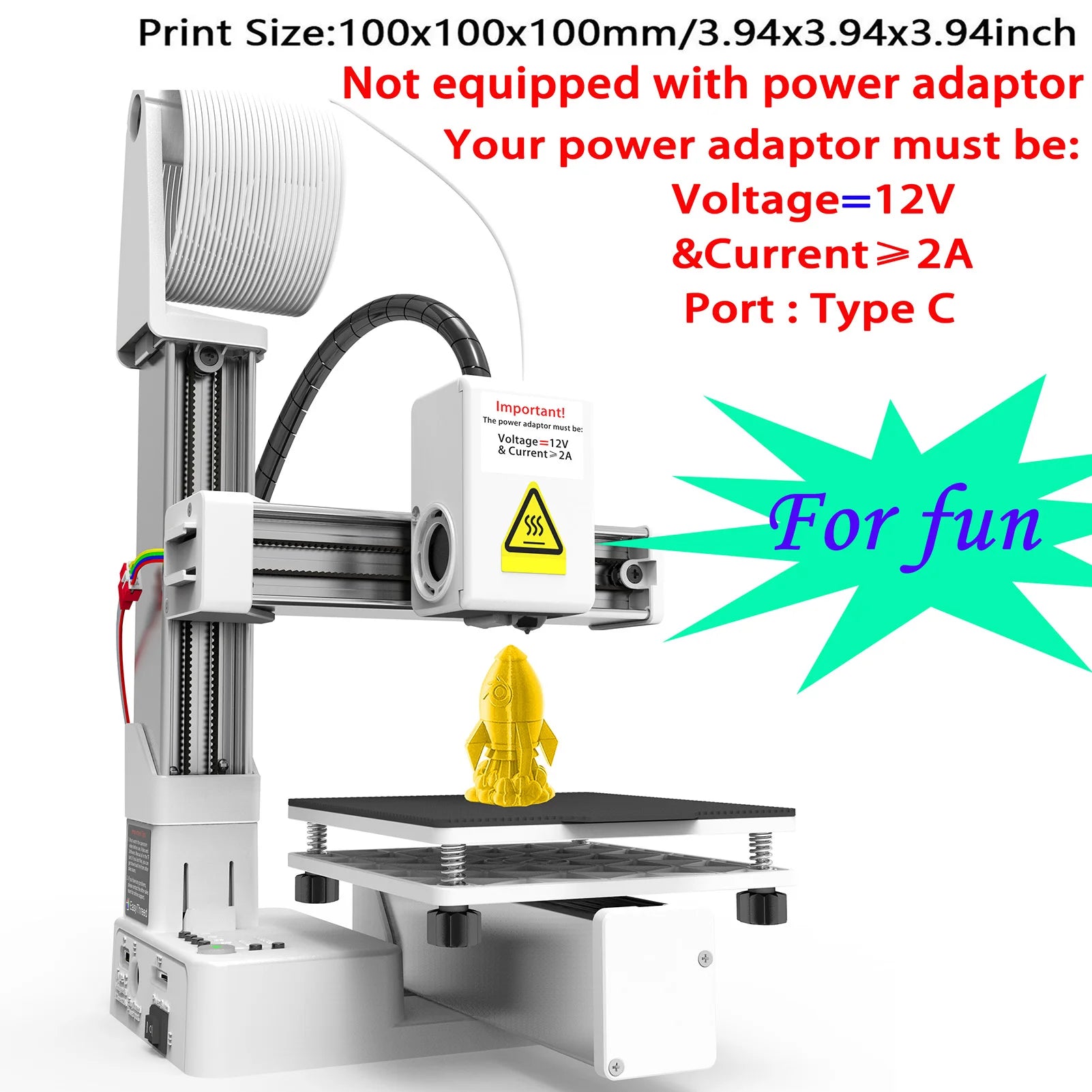 EasyThreed K10 Mini 3D Printer 100x100x100mm Build Size with One-Key Printing & Removable Platform, Ideal for Beginners & Kids Oasis Select