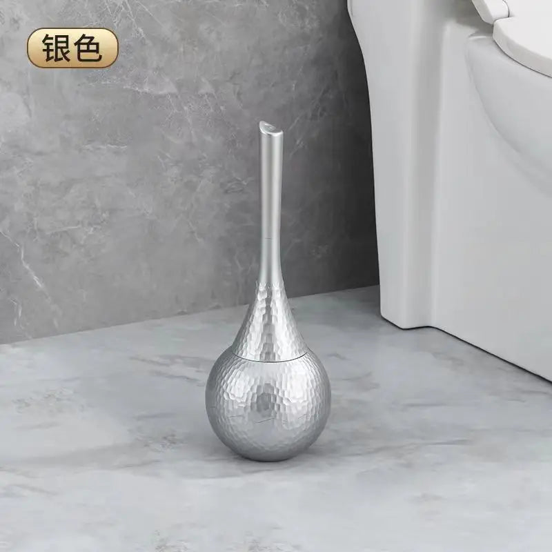 Plastic Luxury Gold Toilet Brush Set Replaceable Nylon Soft Bristle Brush Long Handle For WC Bathroom Accessories Cleaning Tools Oasis Select Silver