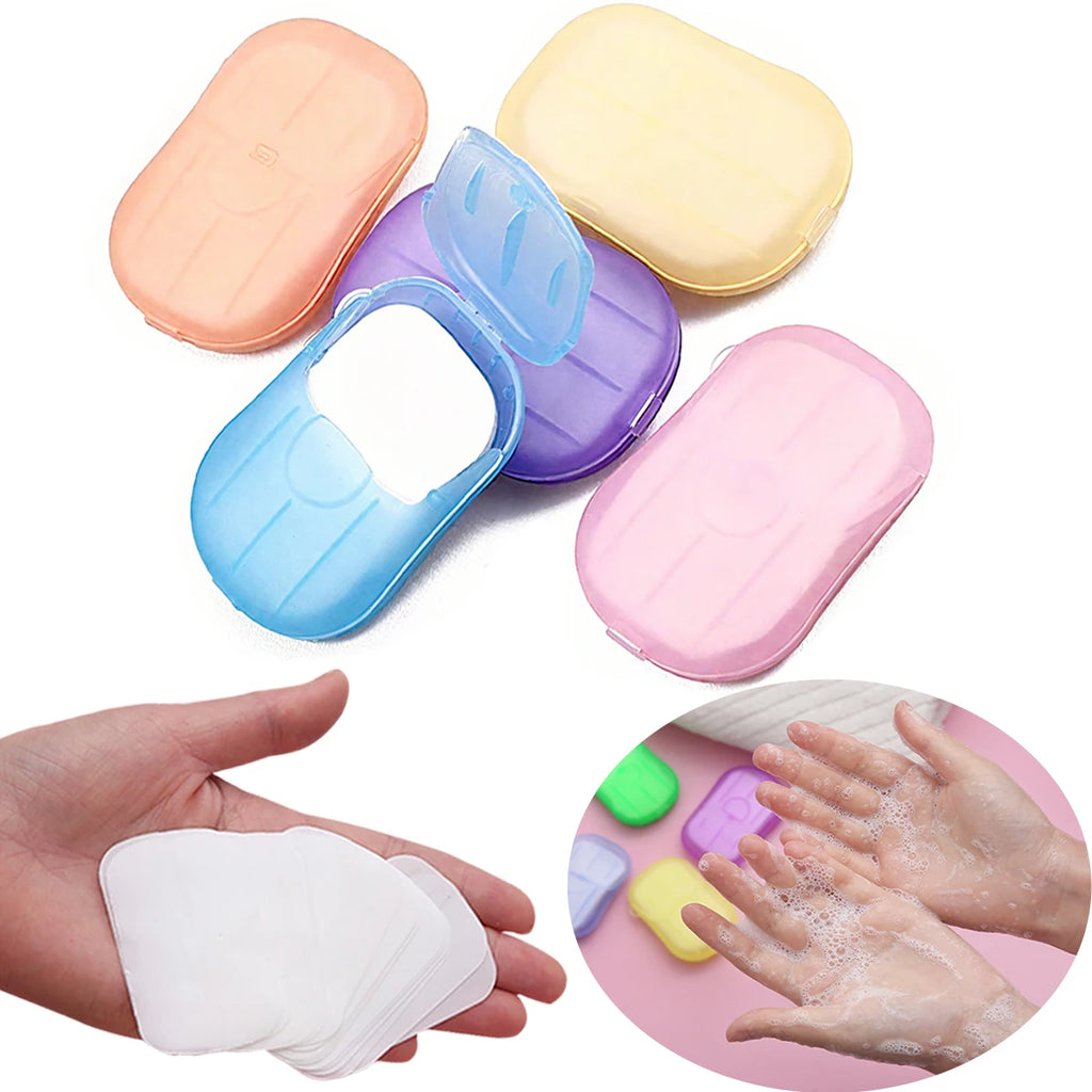 20/60/120sheets portable sanitary soap sheets with storage box, disposable, suitable for school, outdoor activities, travel Oasis Select