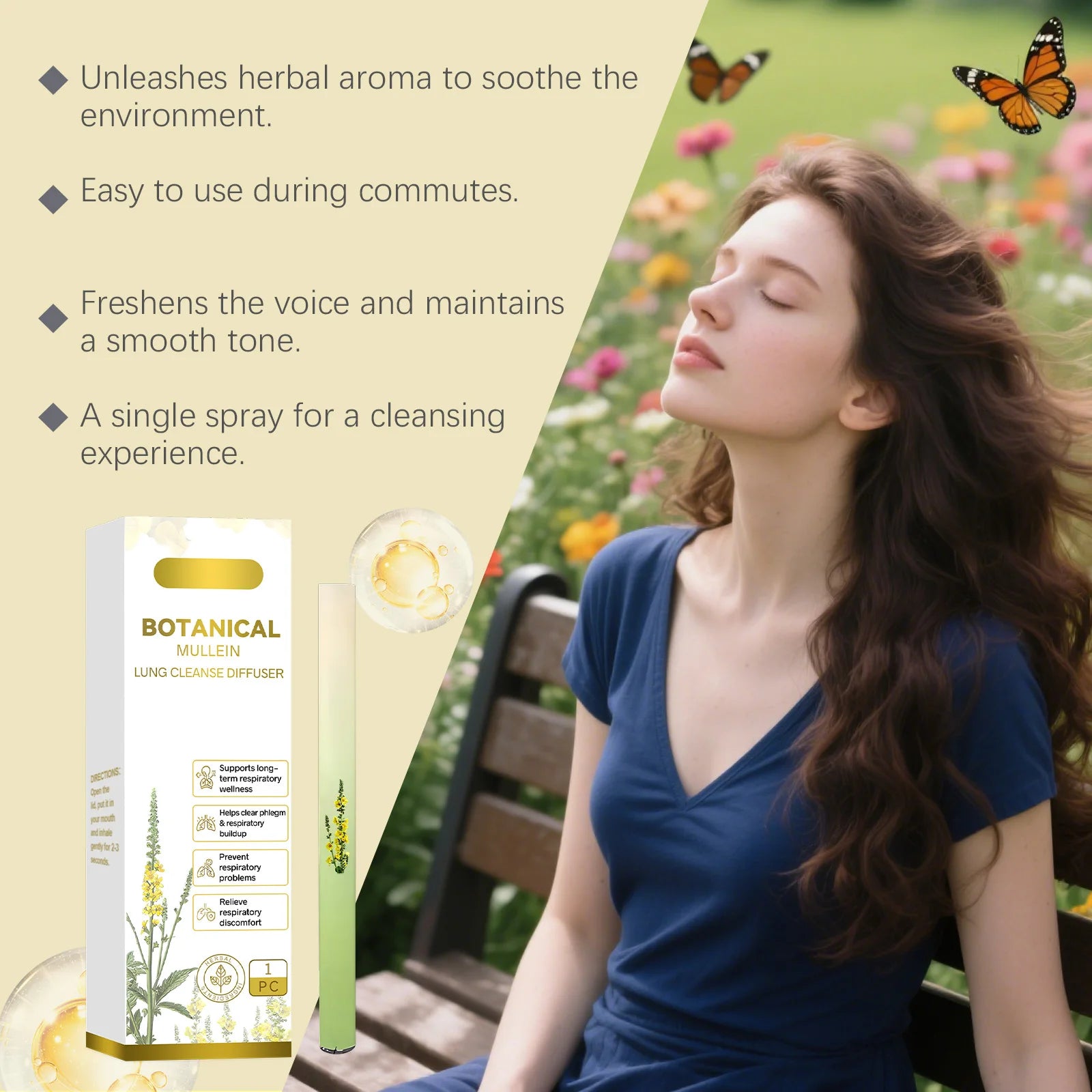 Herbal Lung Cleansing Inhaler Stick Refresh Mind Relief Fatigue Boost Energy Soothe Nasal Diffuser Portable Air Freshening Stick Oasis Select