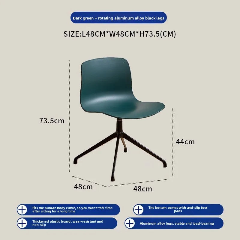 Nordic dining chair household simple small apartment ins creative backrest chair cafe milk tea shop casual solid wood chair Oasis Select Dark green 2 pieces