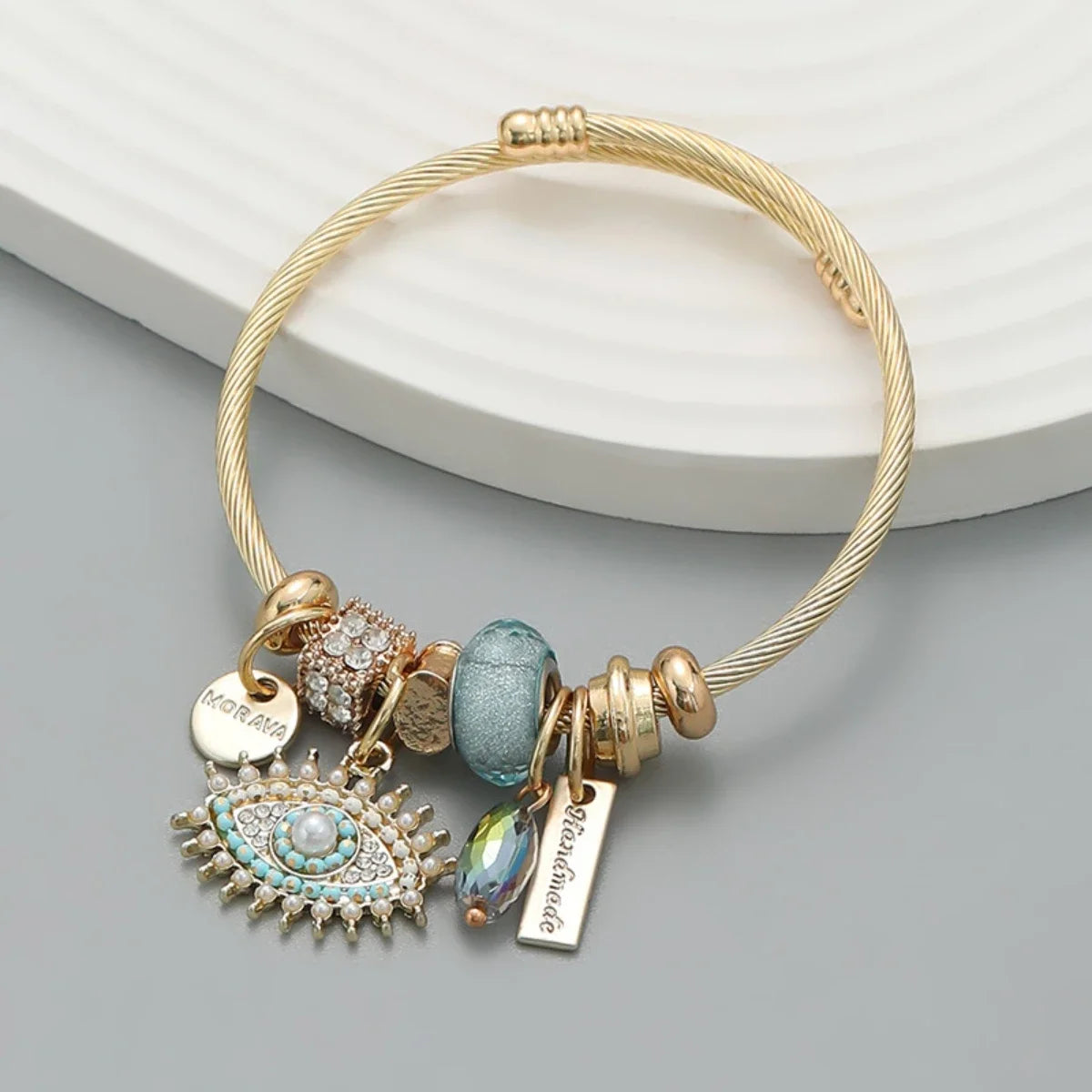 Fashion Multi Element Stainless Steel Circle Panjiadora Beaded Love Bracelet Suitable for Women's Dating, Daily Holiday Gifts Oasis Select