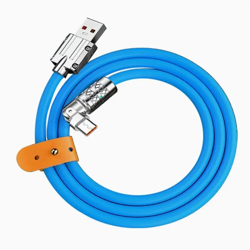 1m 2m 180 Degree Rotating Elbow USB to Type c 120w 6A Fast Charge Cable USB C Data Cable For Xiaomi Mobile Phone Charger Cable Oasis Select