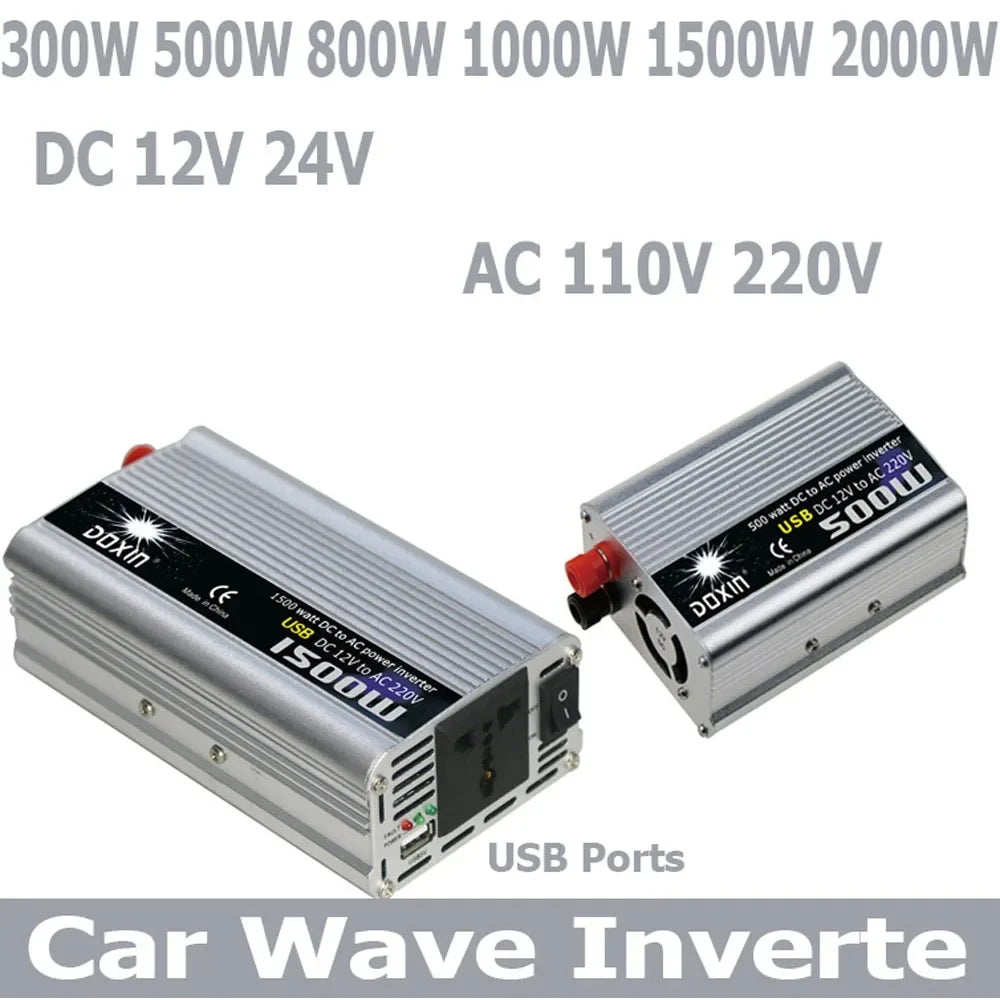 Car Wave Inverter DC 12V 220V 24V 110V AC 300W 500W 800W 1000W 1500W 2000W Inversor Car Adapter Power Solar Inverter Converter Oasis Select