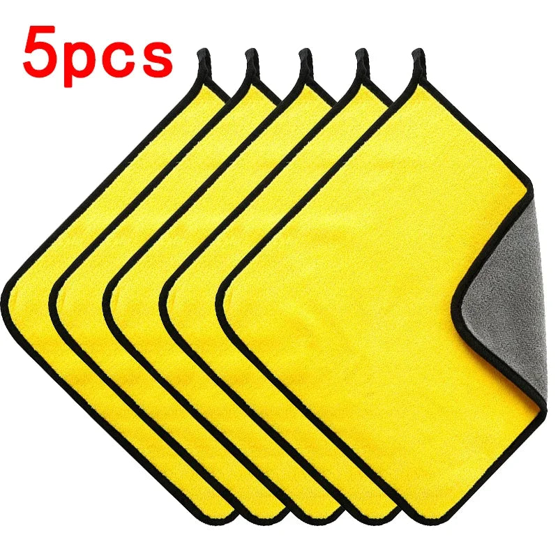 5-Pack Microfiber Car Wash Drying Towels – Auto Detailing