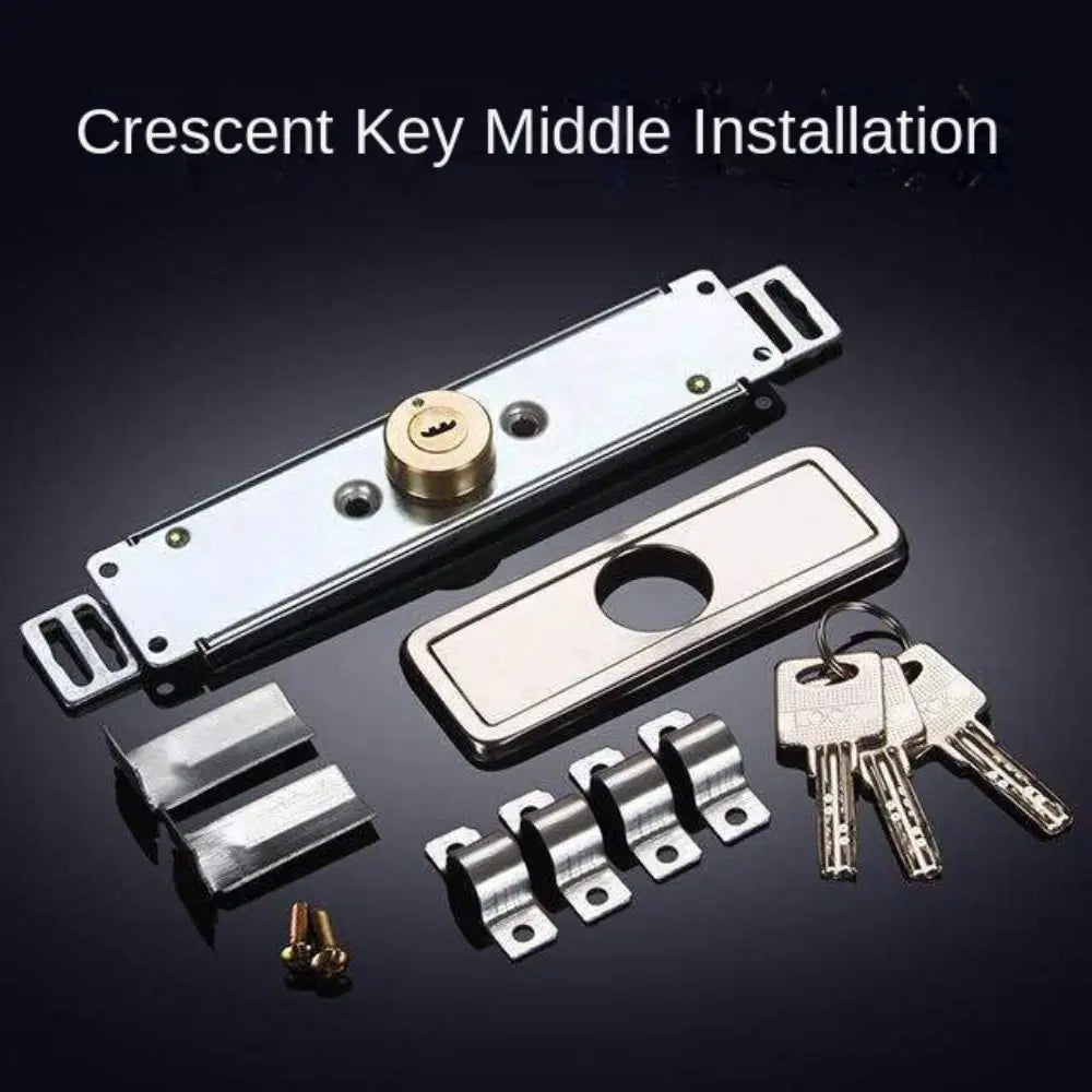 New Alloy Roller Shutter Door Lock Middle Bottom Hardware Roll Gate Lock with Key Cross Shaped Anti-theft Locks Garage Oasis Select Style 2