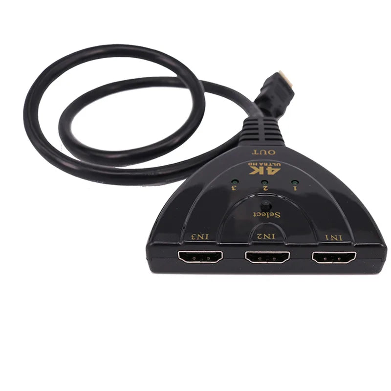 3 in 1 4K HDMI-compatible Splitter Cable HDTV 4K Video Switcher Adapter 3 Input 1 Output Port Hub For PC TV Projector Monitor Oasis Select