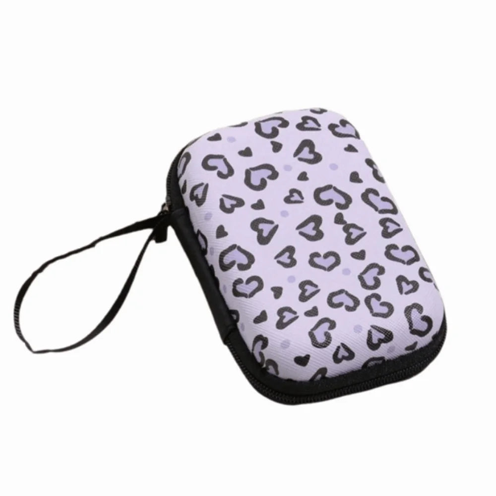 Leopard Print Hard Shell Cable & Gadget Organizer Pouch