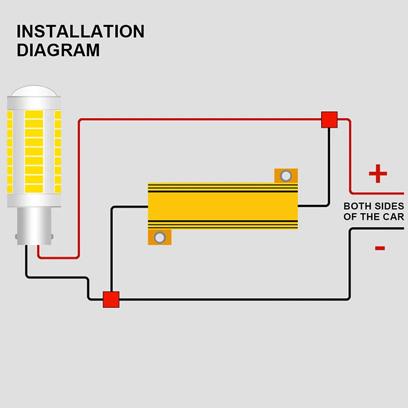 2Sets Car LED Canbus Decoder 10/25/50W 6/8/25/39Ohm Load For Auto Turn Signal Lantern License Plate Lamp Resistors Resistance Oasis Select