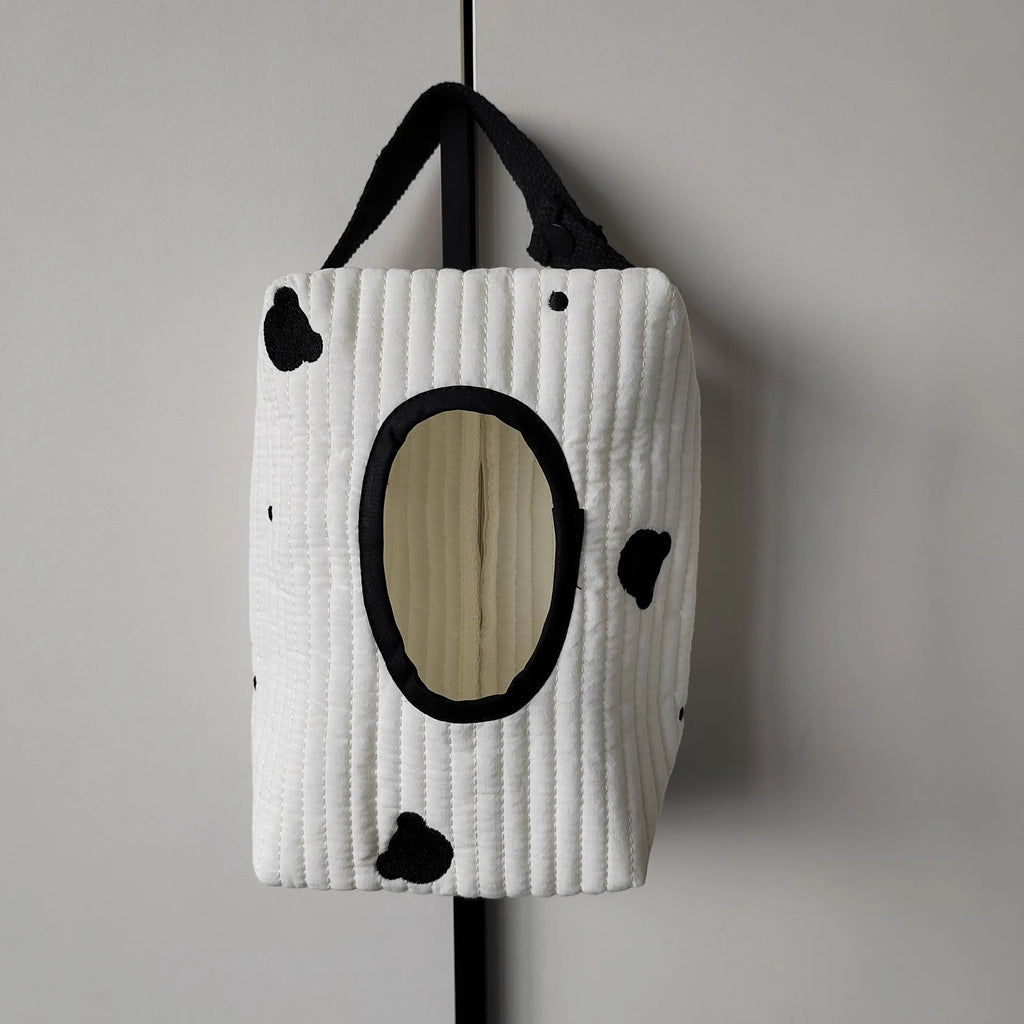 Cartoon Pattern Large Capacity Tissue Pouch Hanging Car Tissue Box Stroller Wipes Bag Storage Organizer Household Goods Oasis Select black