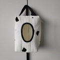 Cartoon Pattern Large Capacity Tissue Pouch Hanging Car Tissue Box Stroller Wipes Bag Storage Organizer Household Goods Oasis Select black