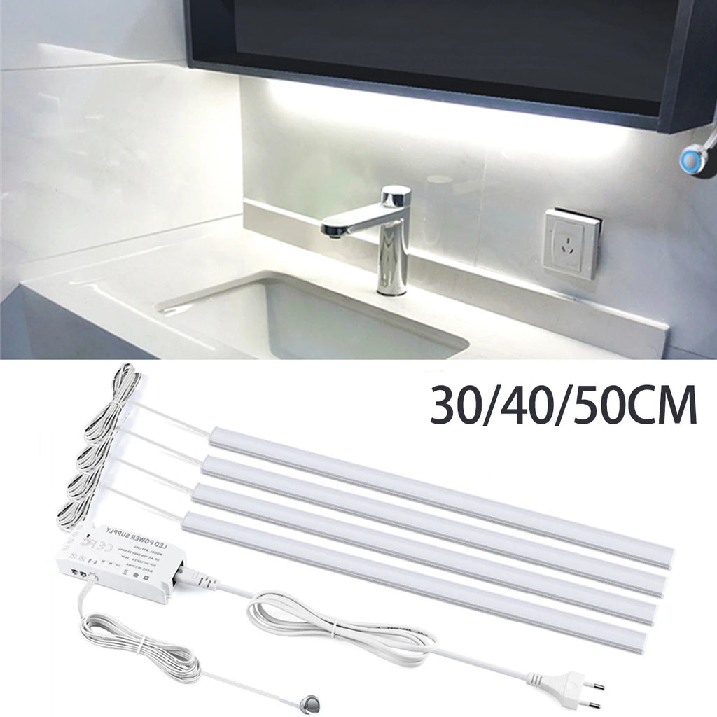 12V Touch Dimmable Swtich Control LED Light Bar White/Warm White 30CM/40CM/50CM Led Night Lamp for Kitchen Room Closet,1/2/4/6pc Oasis Select