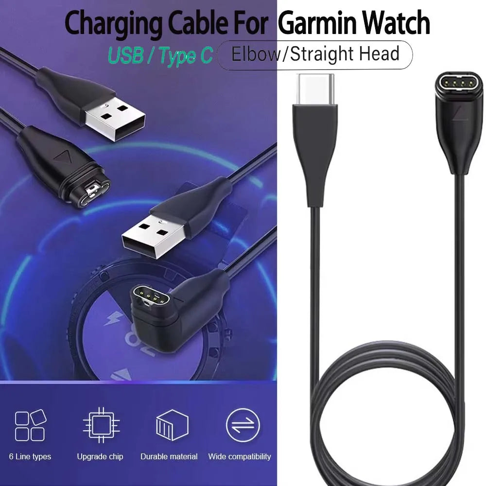 USB Charging Cable for Garmin Fenix 7/6/5, Forerunner & Vivoactive Watch Charging Cable Oasis Select