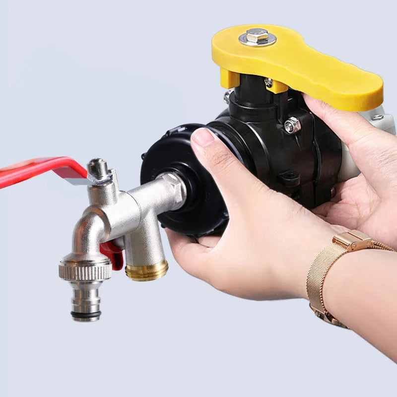 IBC Tank Tap Adapter S60*6 Coarse Thread to Brass/Alloy 16mm Quick Connect Replacement Valve Garden Home Valve Fitting Faucet Oasis Select