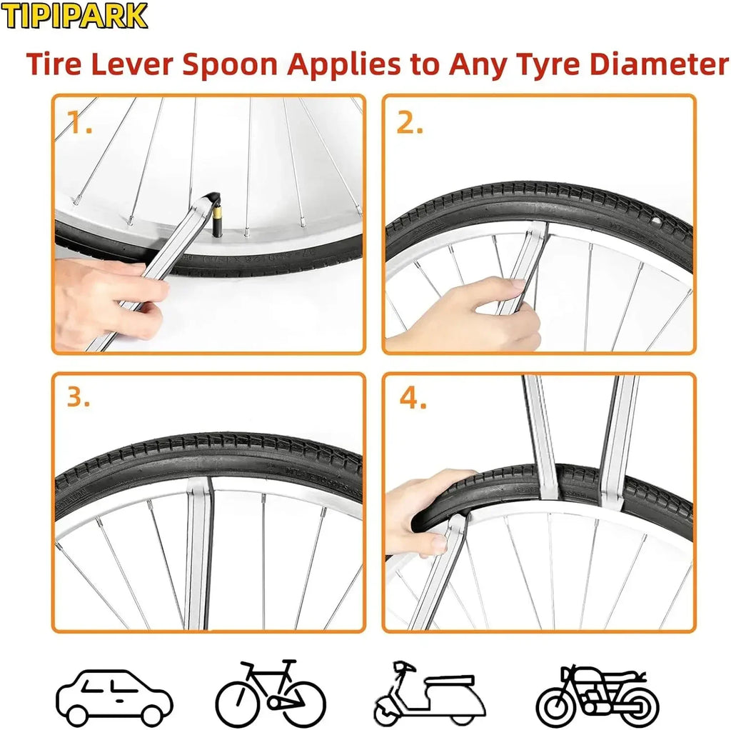 Car Tire Wrench Car Repair Tools Steel Spoon Tire Iron Rim Opener Lever Changer Motorcycle Bicycle Removal Tool Car Accessories Oasis Select