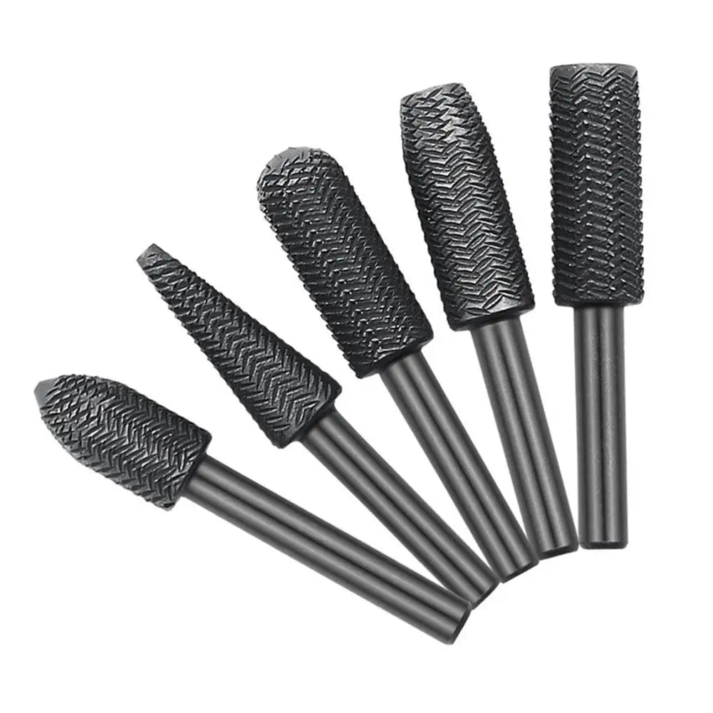 5-Piece Carbide Rotary Burr Set – Metal & Wood Grinding Kit