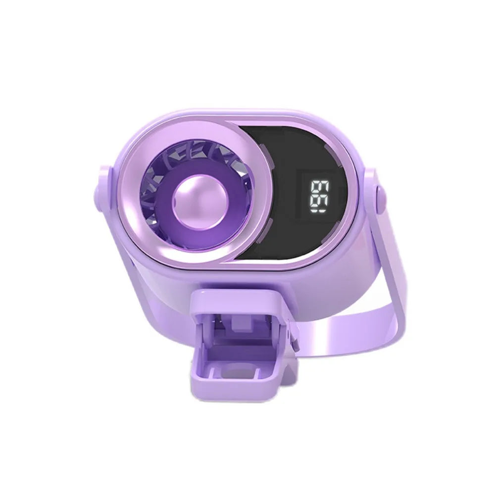 4 Speeds Small Clip On Fan Silent Operation 199 Speeds Adjustable Mini Electric Fan 360° Rotation with Light And Lanyard Oasis Select Purple