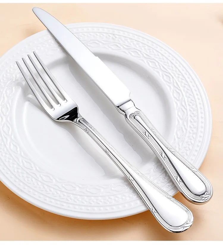 Luxury 18-10 Stainless Steel Flatware Set – Mirror Cutlery Stainless Steel Flatware Oasis Select