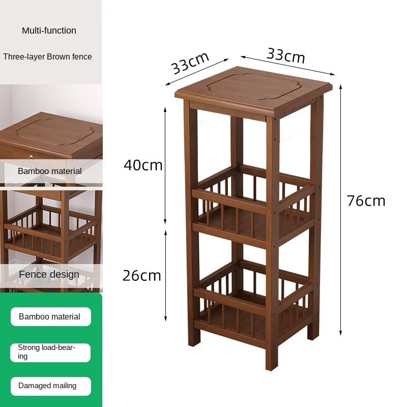 Simple and small bedside table, bedroom bedside cabinet, room storage rack, side table cabinet, bamboo solid wood special offer Oasis Select D1