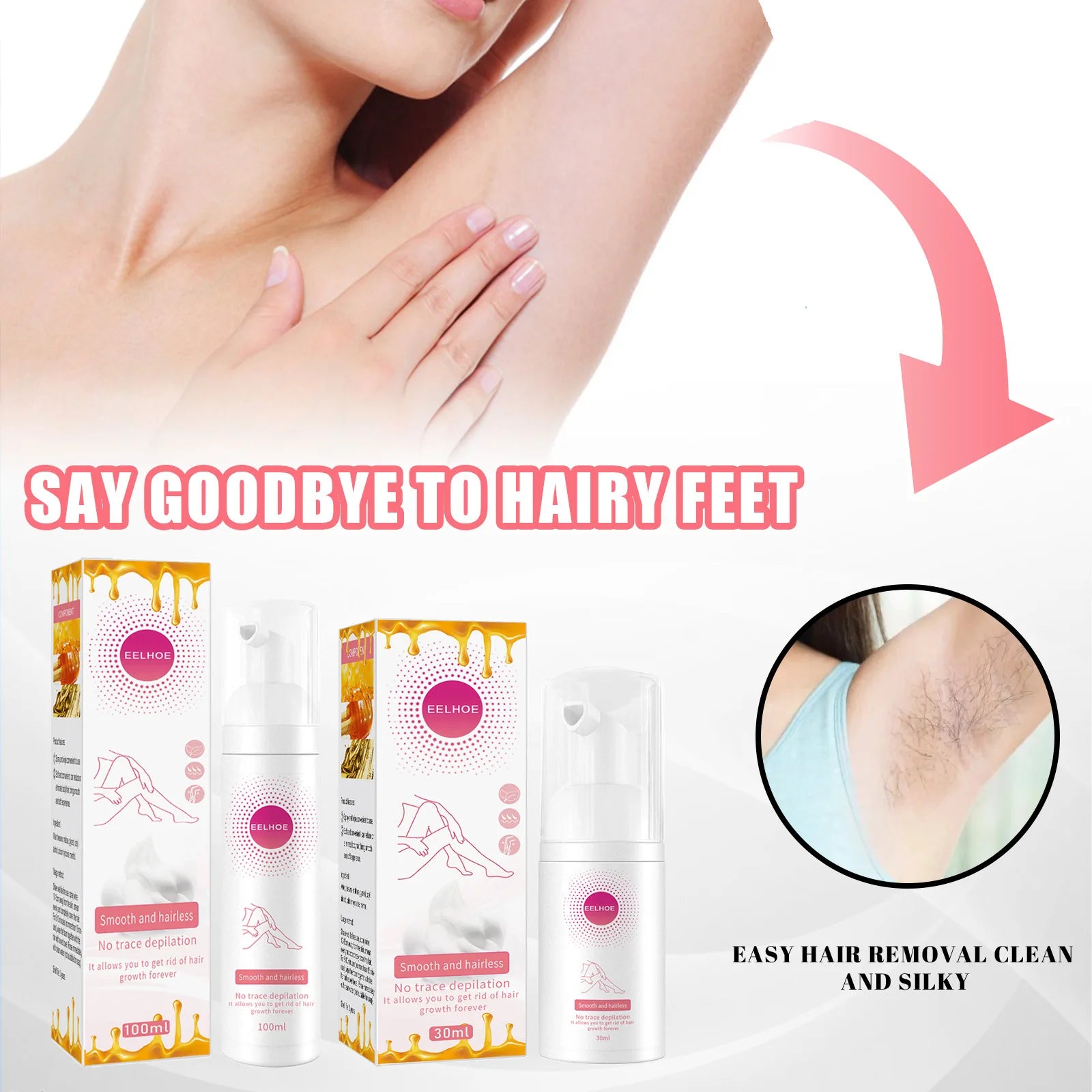 30ml honey mousse hair removal spray remove hair all over body armpit hair leg hair moisturize moisturize foam gently touch skin Oasis Select