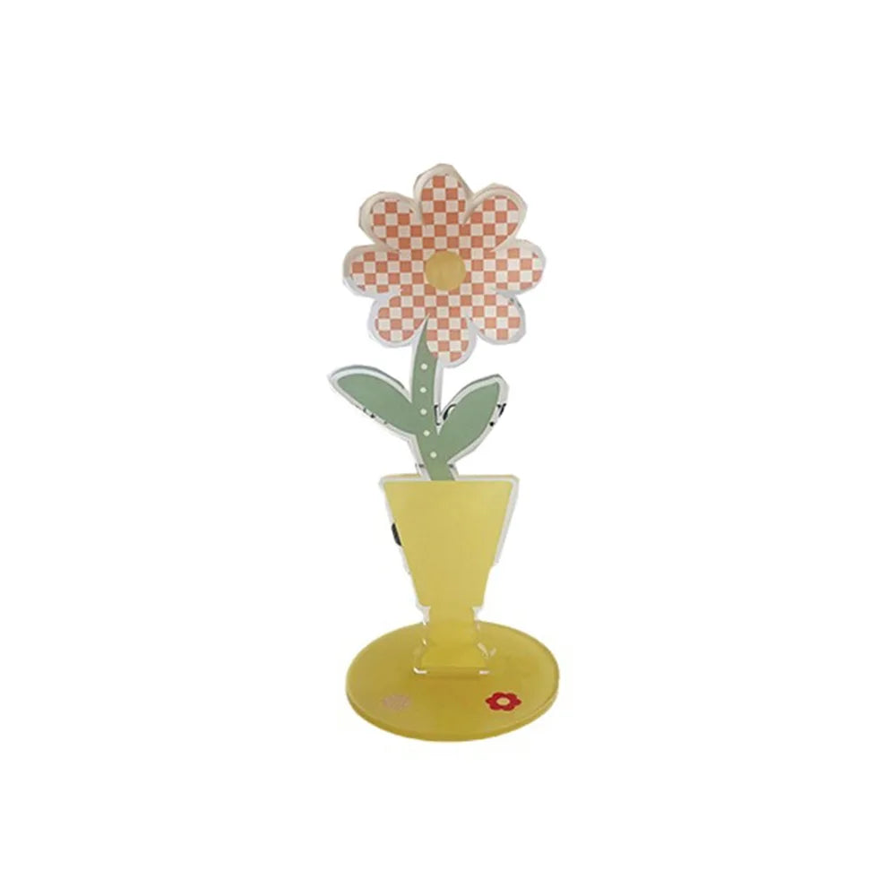 Cute Cartoon Acrylic Memo Clip Decoration Flower Shape Photo Display Stand Korean Style Multi-purpose Cartoon Note Holder Oasis Select Style 5