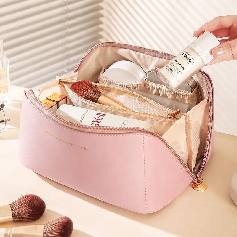 Makeup Bag Portable Large Capacity Beauty and Skincare Storage Bag High Appearance Level Waterproof Clutch Bag Oasis Select style 1 bag pink