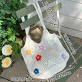 Floral Woven Shoulder Bag – Lightweight Women's Beach Tote