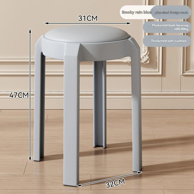Plastic dining stools for home use in Nordic restaurants. Soft bag stools can be stacked for backup and high stools can be queue Oasis Select Smoke Rain Blue-31cm