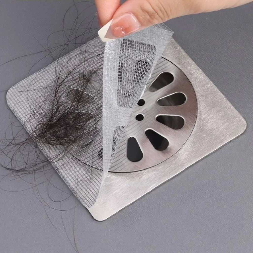 30Pcs Anti-blocking Disposable Floor Drain Sticker Sink Strainers Sticky Filter Mesh Stickers Mesh Disposable Hair Catchers Oasis Select