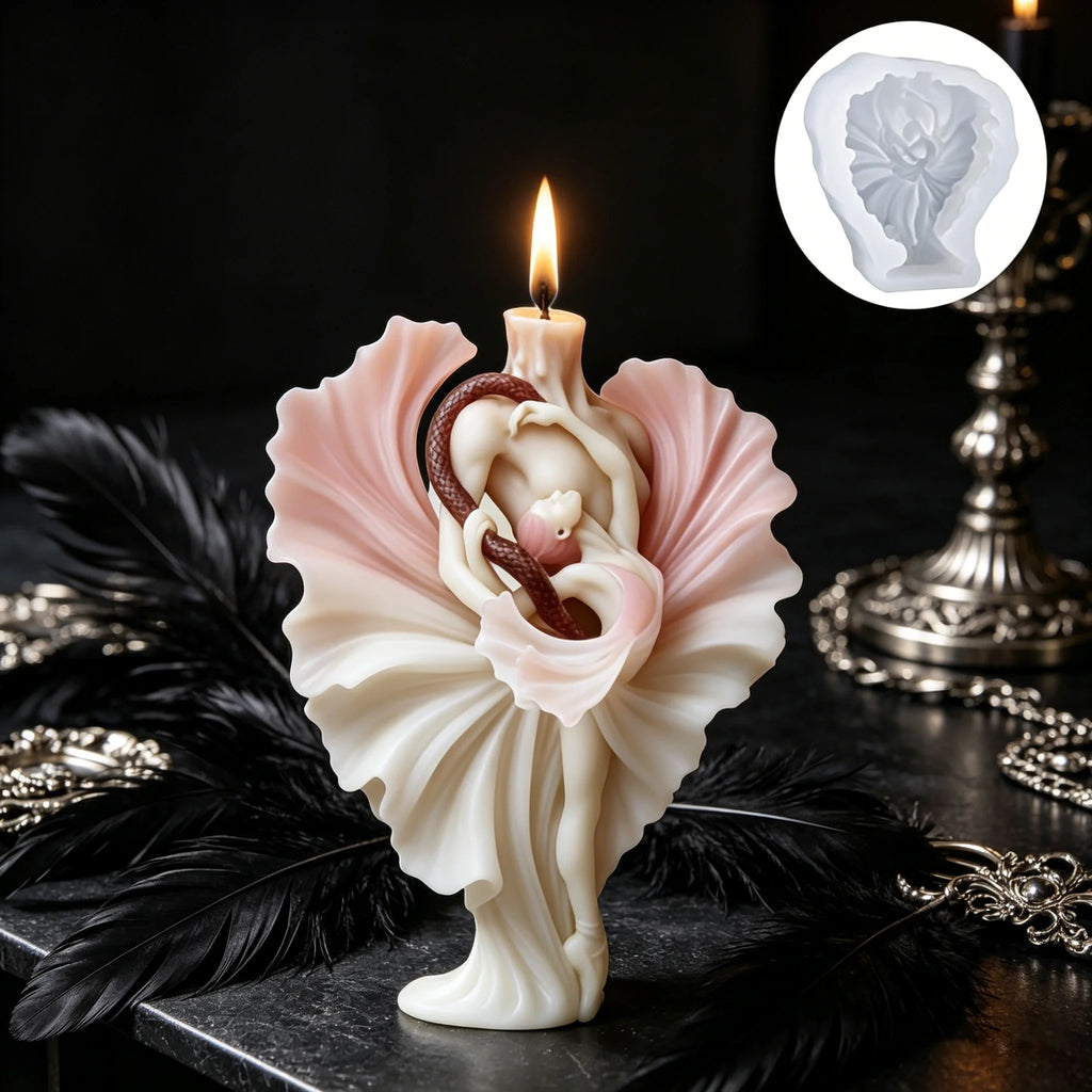 3D Dancing Lady With Snake Silicone Mold Aromatherapy Candle DIY Tool Plaster Resin Ornament Making Mould Home Decor Crafts Oasis Select