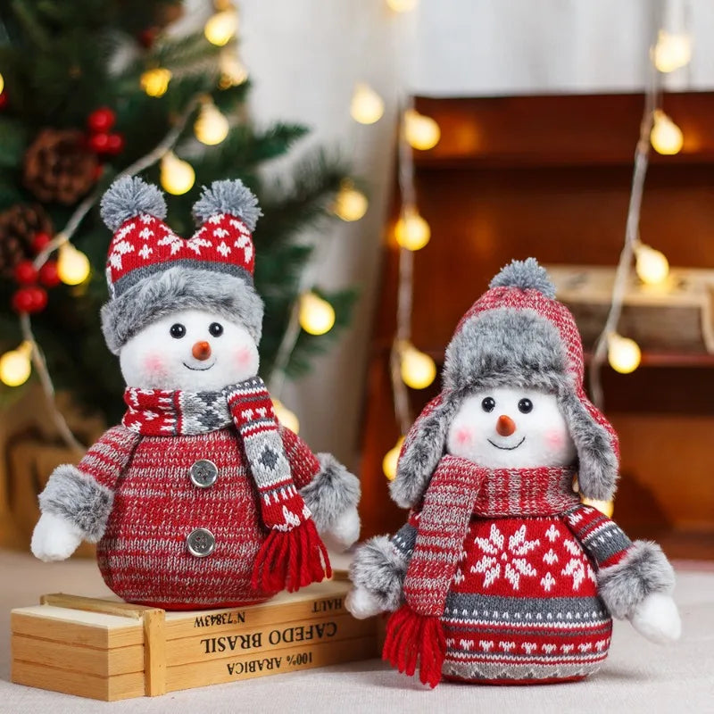 1Pcs Christmas Decoration Gift Lei Feng Hat Snow Doll Plush Toy Snowman Window Display Ornament Cute Festive Atmosphere Oasis Select