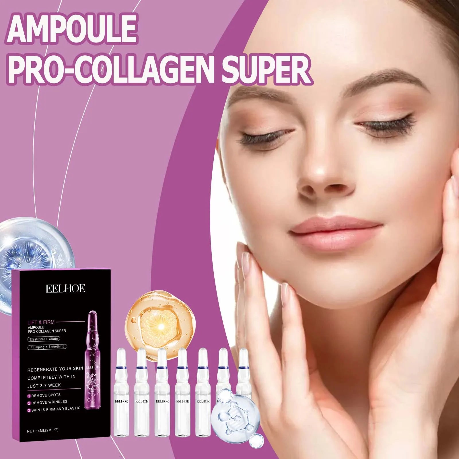 EELHOE Collagen Lifting Serum – Anti-Wrinkle Ceramide Ampoule Collagen Face Serum Oasis Select