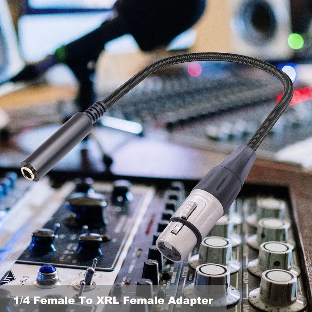 High Grade XLR to 1/4 Inch Female Cable Professional Audio Adapter 3 Pin XLR Female to 1/4 TRS Female Converter Oasis Select