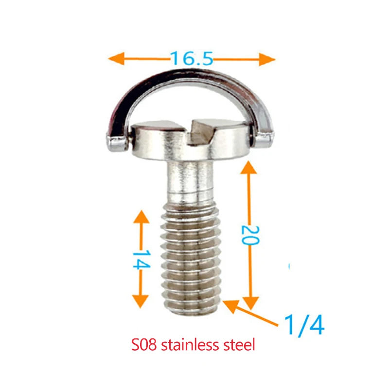 1/4inch D-Ring Tripod Screw Mounting Screw Adapter for Camera Camcorder Tripod Monopod QR Quick Release Plate Adapter Screw Oasis Select S08