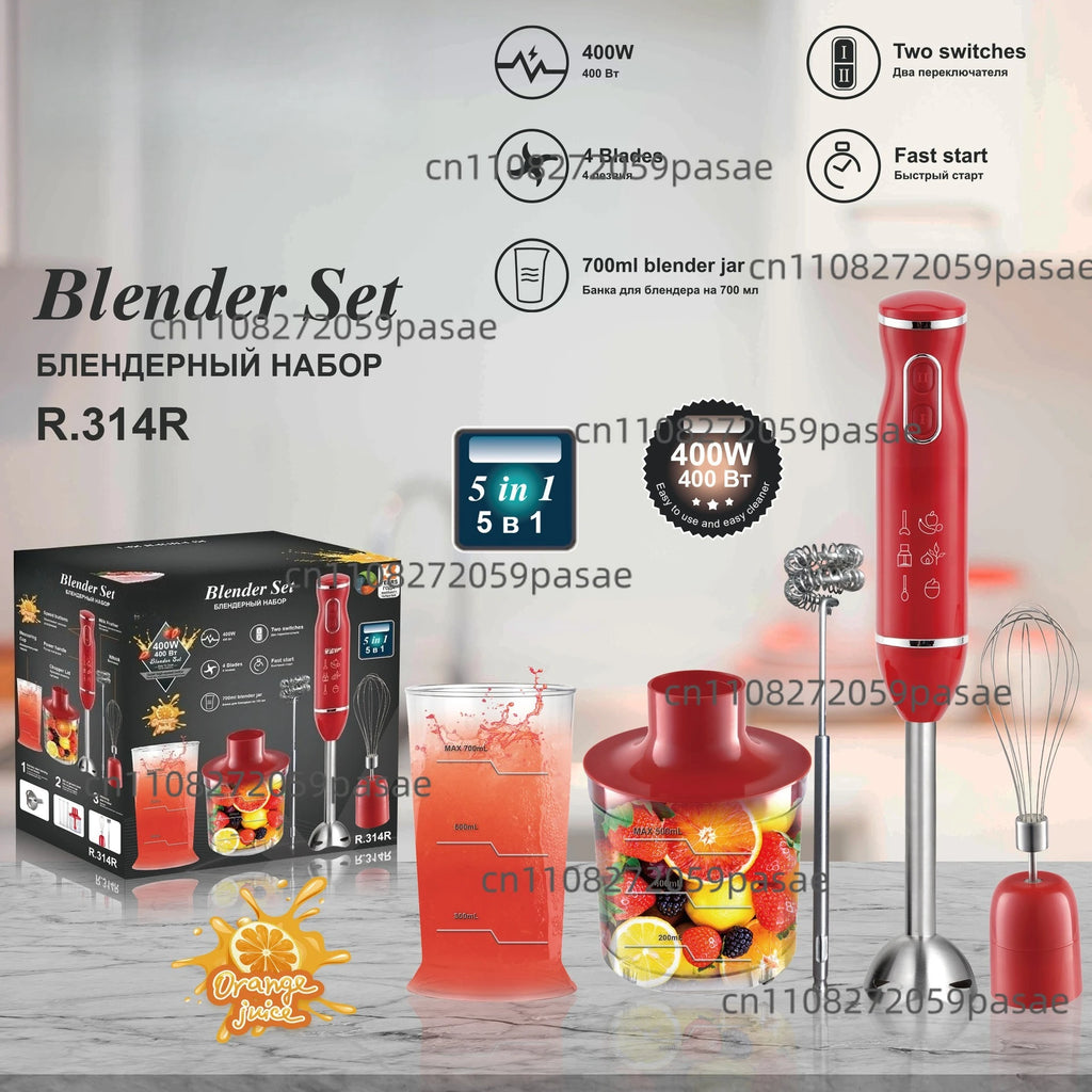 5-in-1 Electric Hand Blender – Juicer, Mixer & Food Processor